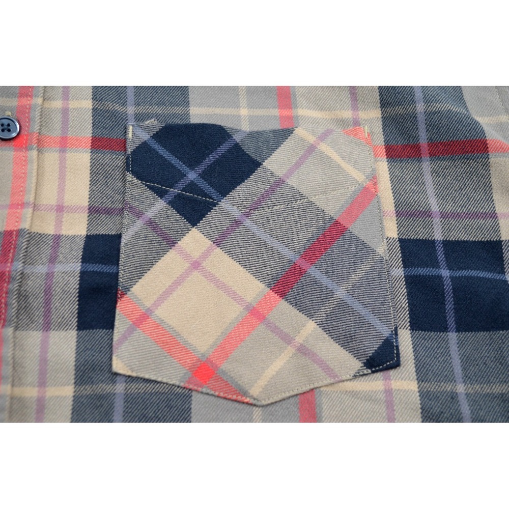 Lot of 2 Into The AM Flannel Shirts Mens 2XL Brown Black & Cream Red Black - Picture 10 of 16
